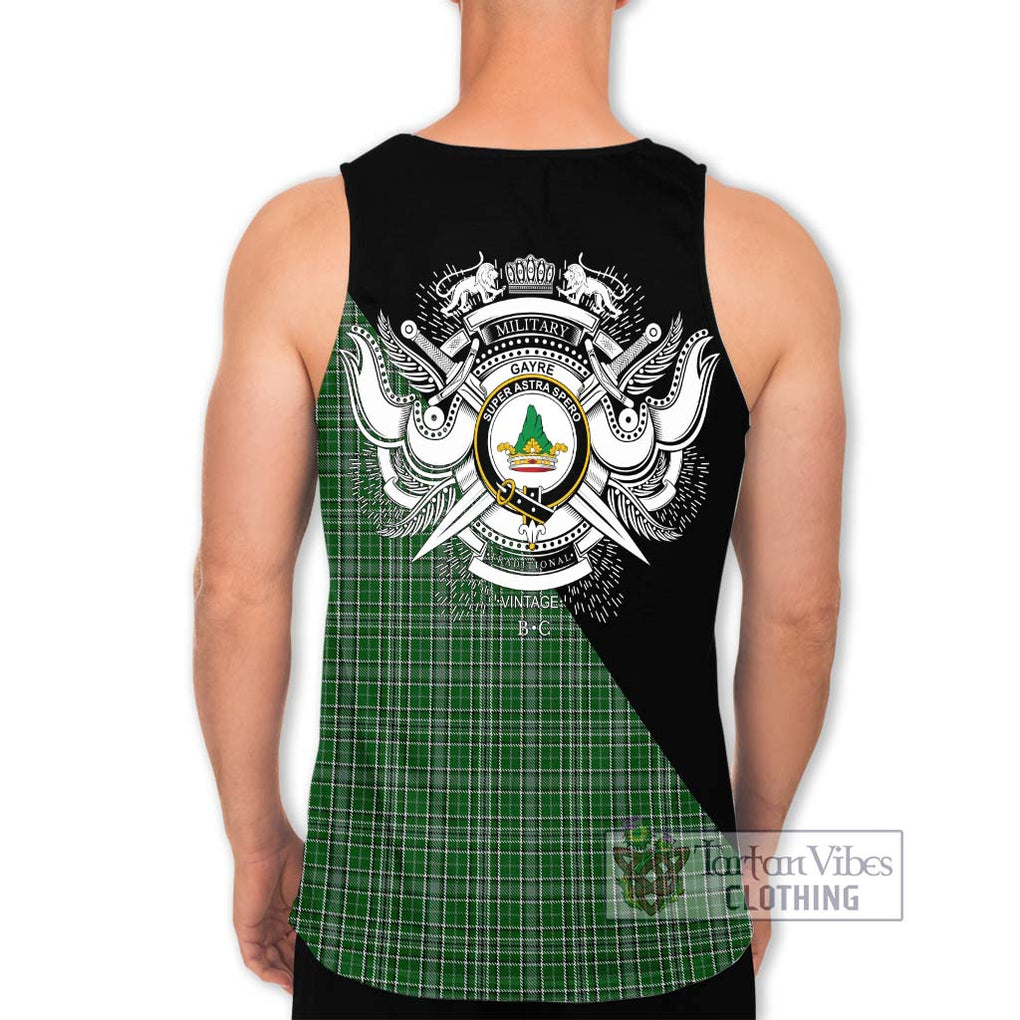 Gayre Dress Tartan Men's Tank Top with Family Crest and Military Logo Style - Tartanvibesclothing Shop