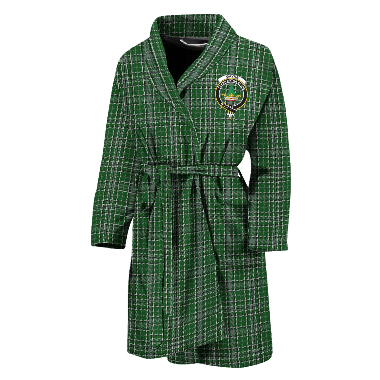 Gayre Dress Tartan Bathrobe with Family Crest Unisex M - Tartan Vibes Clothing