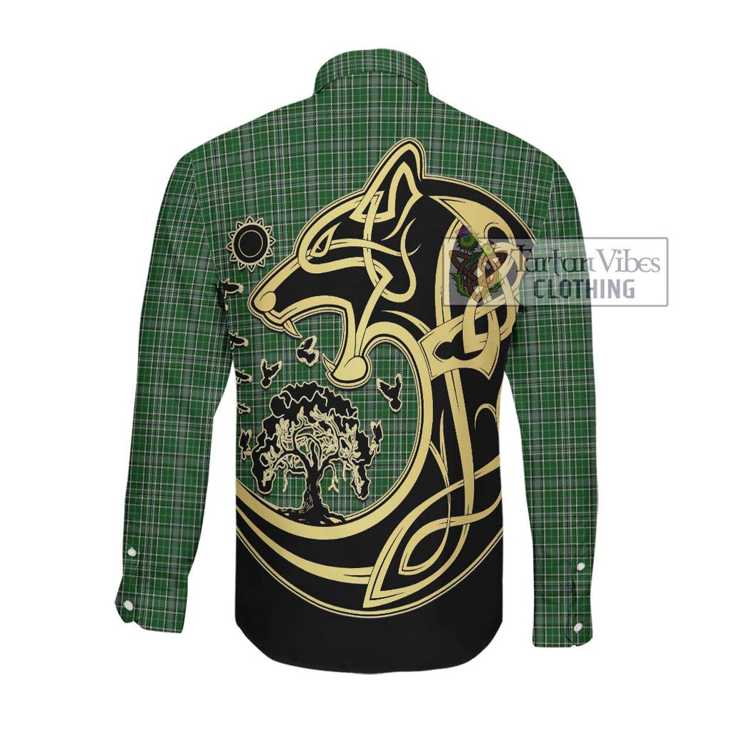 Gayre Dress Tartan Long Sleeve Button Shirt with Family Crest Celtic Wolf Style Men's Shirt - Tartan Vibes Clothing