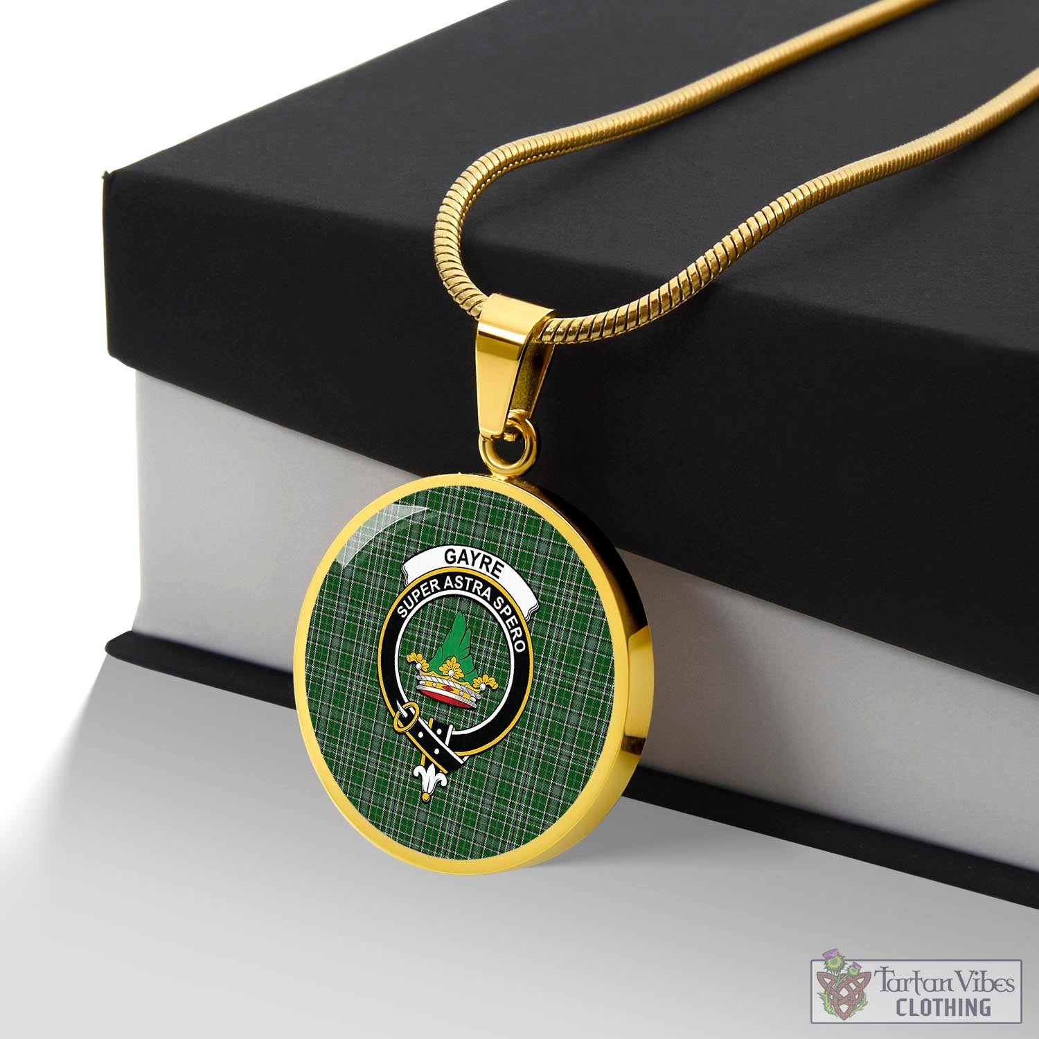 Tartan Vibes Clothing Gayre Dress Tartan Circle Necklace with Family Crest