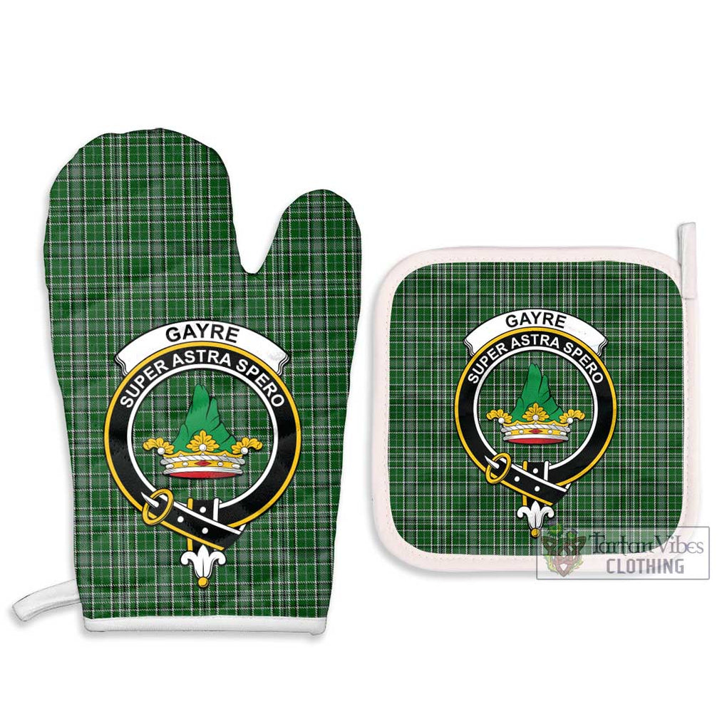 Gayre Dress Tartan Combo Oven Mitt & Pot-Holder with Family Crest Combo 1 Oven Mitt & 2 Pot-Holder White - Tartan Vibes Clothing