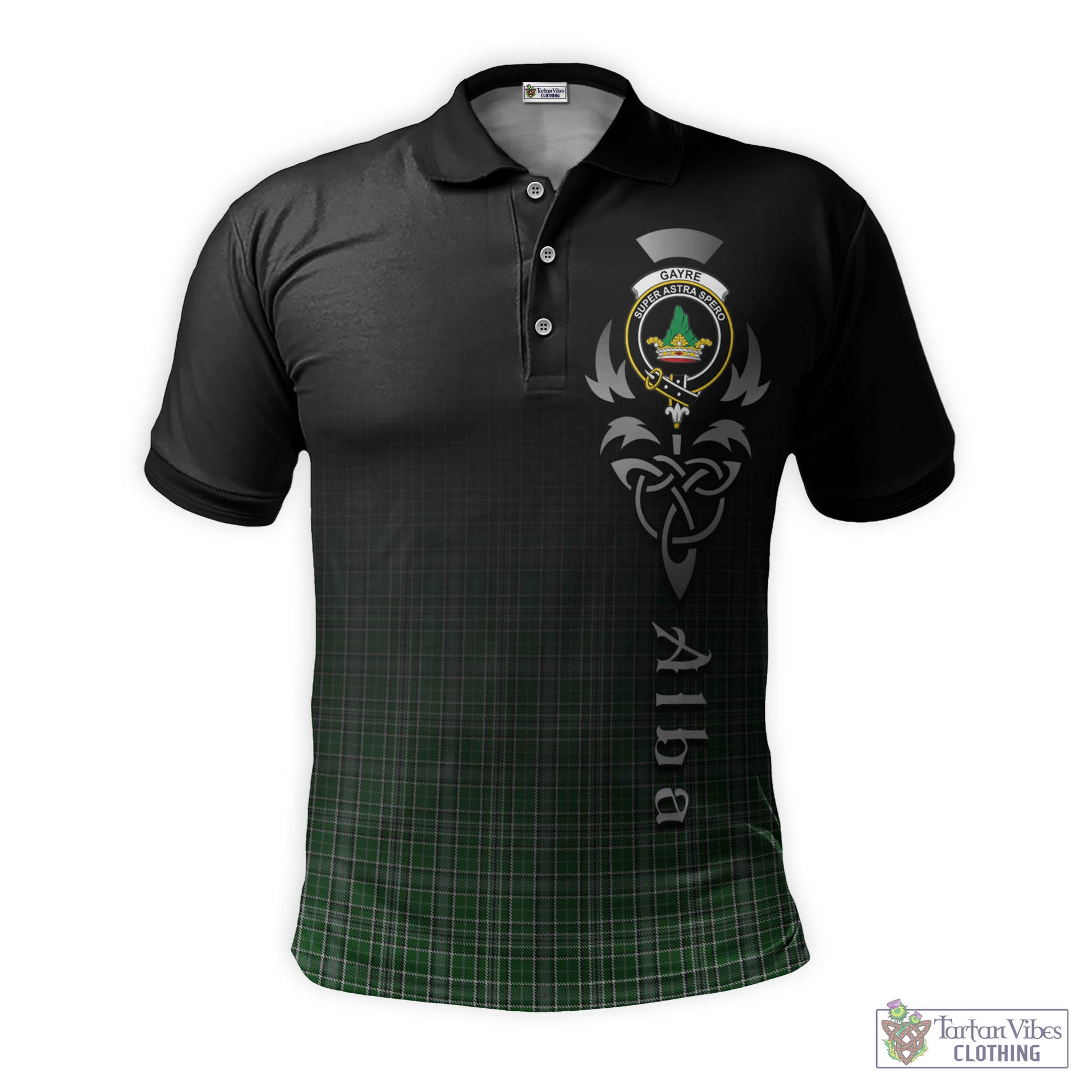 Tartan Vibes Clothing Gayre Dress Tartan Polo Shirt Featuring Alba Gu Brath Family Crest Celtic Inspired