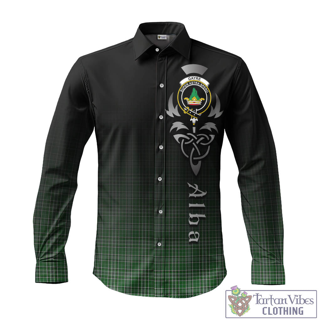 Tartan Vibes Clothing Gayre Dress Tartan Long Sleeve Button Up Featuring Alba Gu Brath Family Crest Celtic Inspired