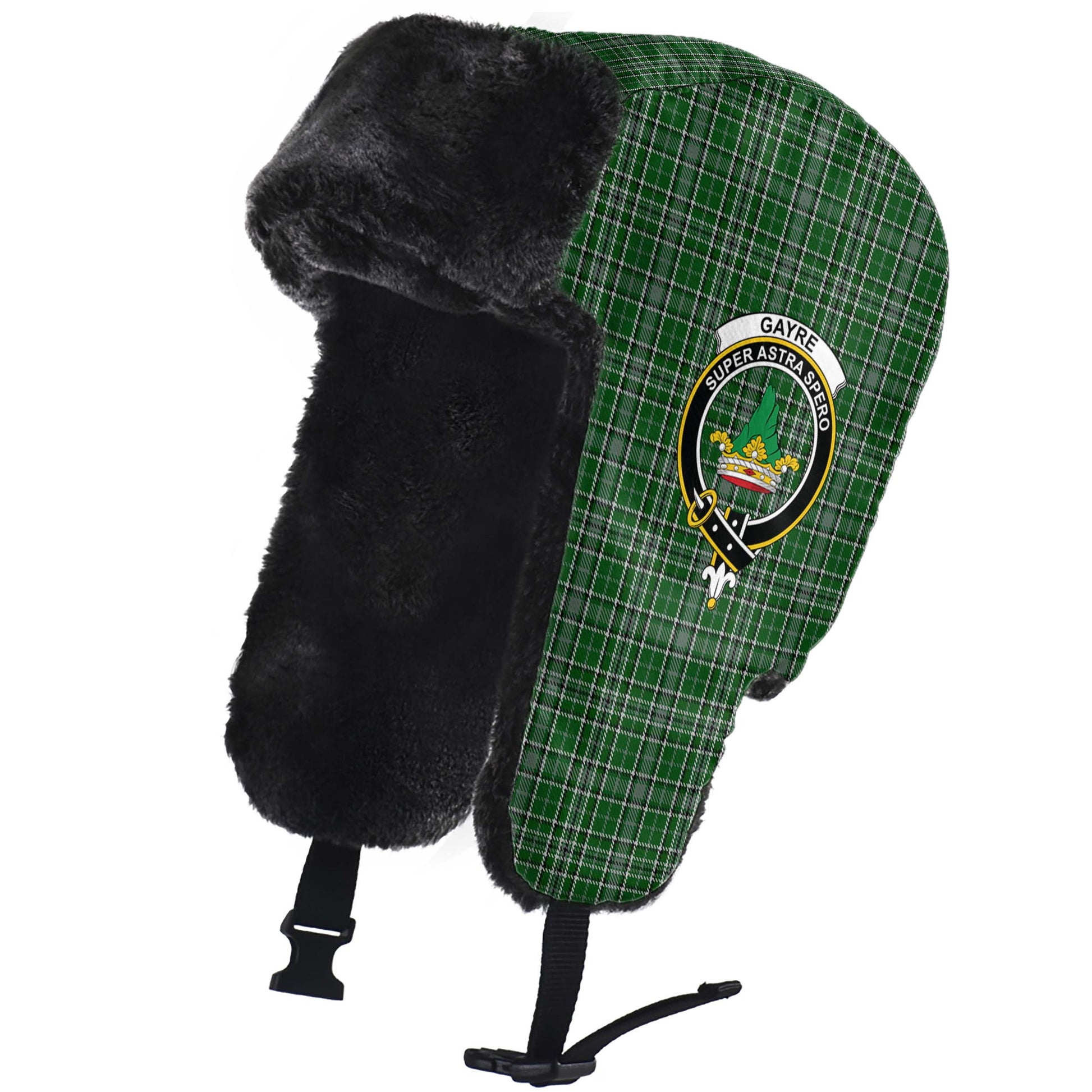 Gayre Dress Tartan Winter Trapper Hat with Family Crest - Tartanvibesclothing