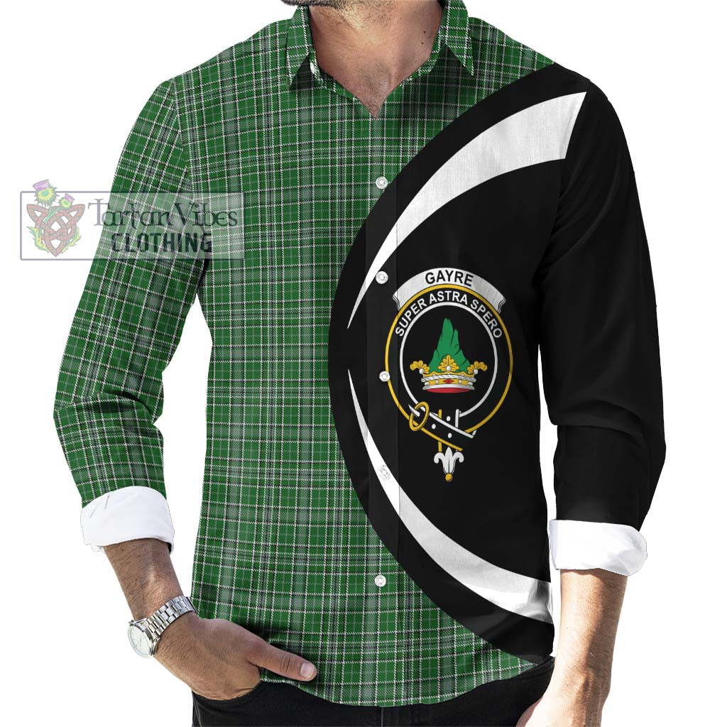 Gayre Dress Tartan Long Sleeve Button Up with Family Crest Circle Style - Tartan Vibes Clothing