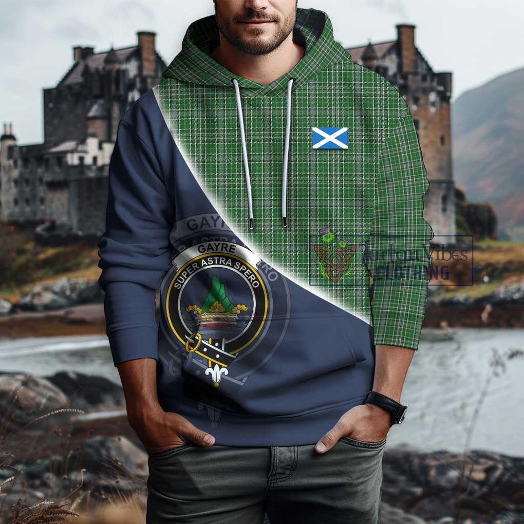 Gayre Dress Tartan Hoodie with Personalised National Flag and Family Crest Half Style - Tartanvibesclothing Shop