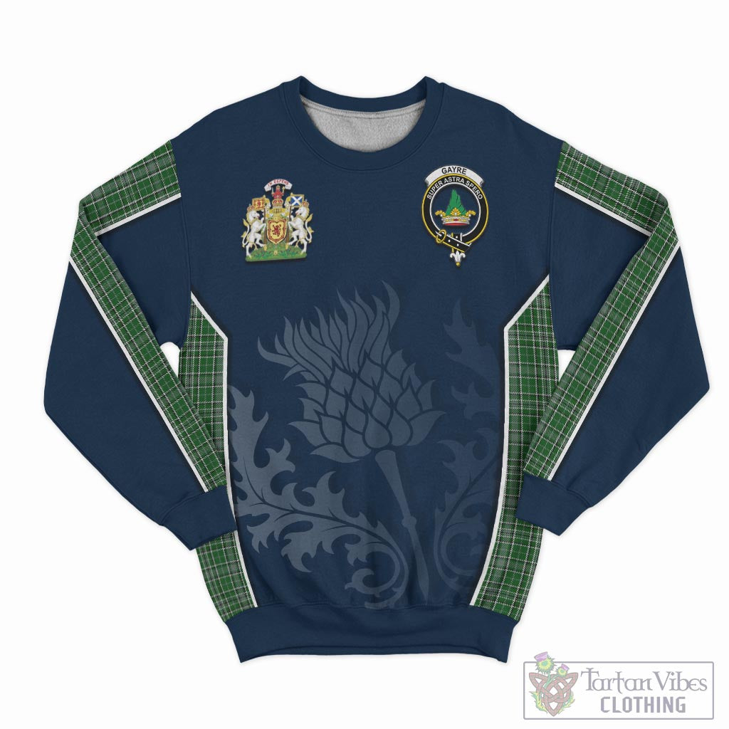 Tartan Vibes Clothing Gayre Dress Tartan Sweatshirt with Family Crest and Scottish Thistle Vibes Sport Style