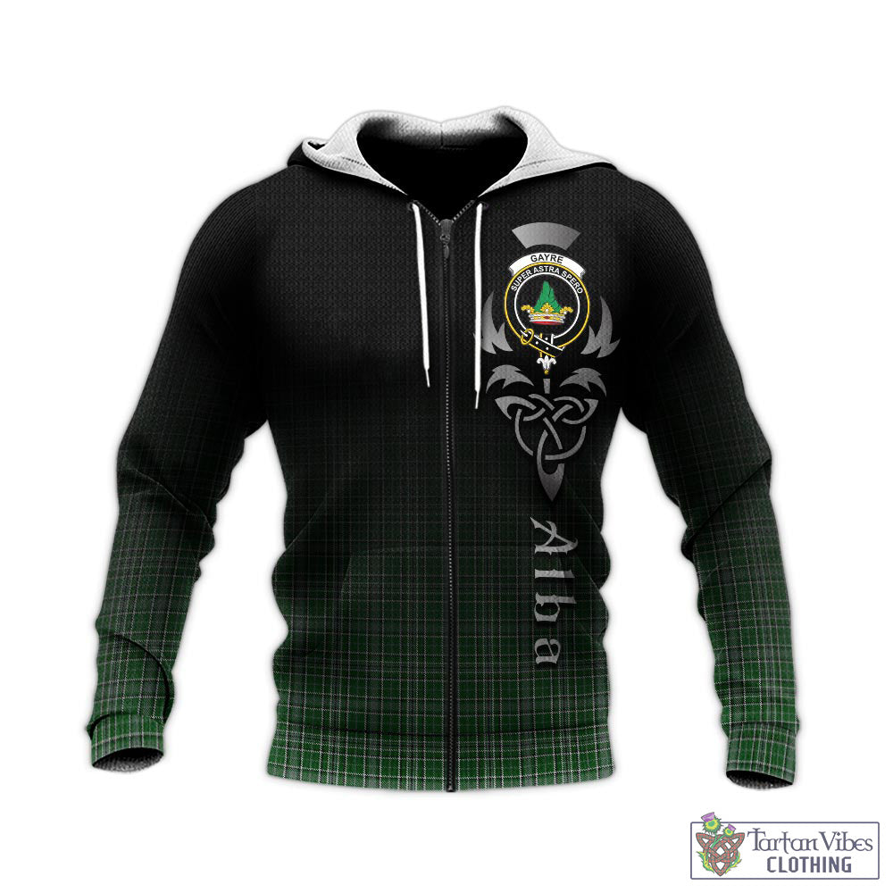 Tartan Vibes Clothing Gayre Dress Tartan Knitted Hoodie Featuring Alba Gu Brath Family Crest Celtic Inspired