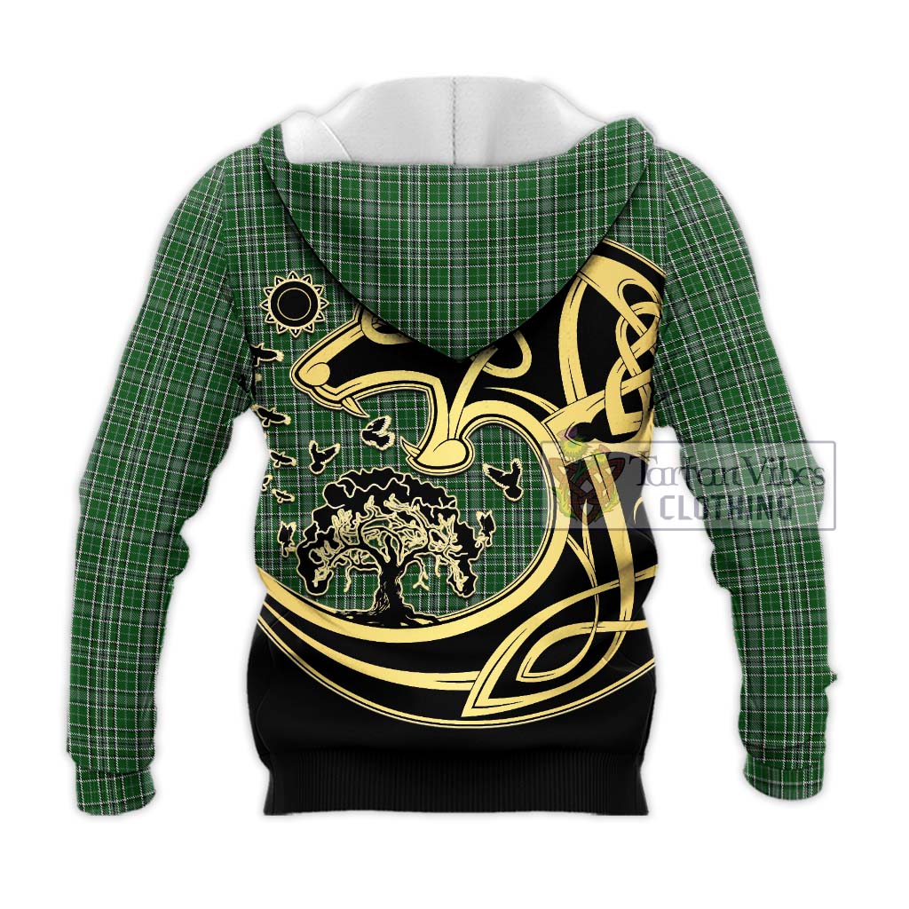 Tartan Vibes Clothing Gayre Dress Tartan Knitted Hoodie with Family Crest Celtic Wolf Style