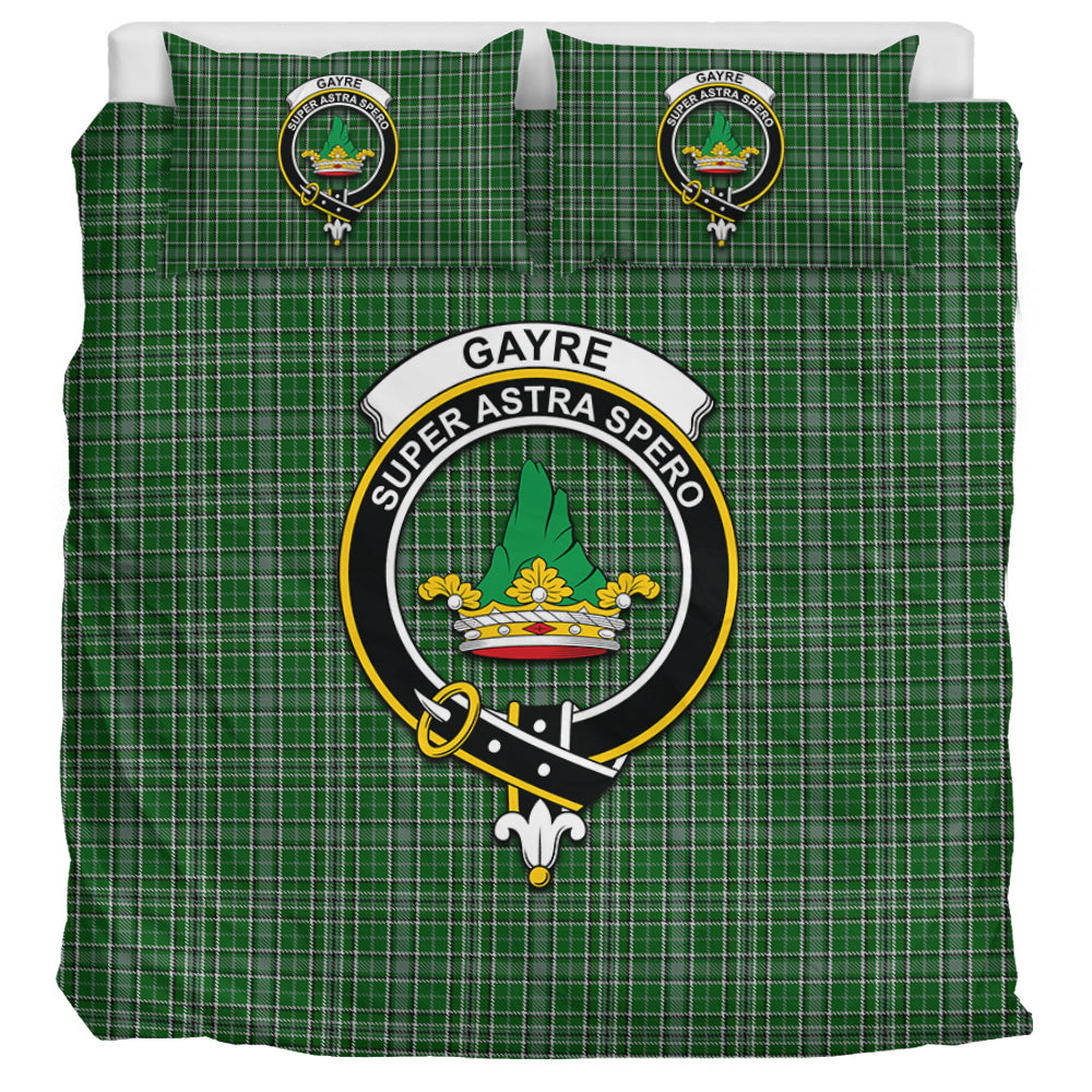 Gayre Dress Tartan Bedding Set with Family Crest UK Bedding Set UK Super King 104*94 inch - Tartan Vibes Clothing