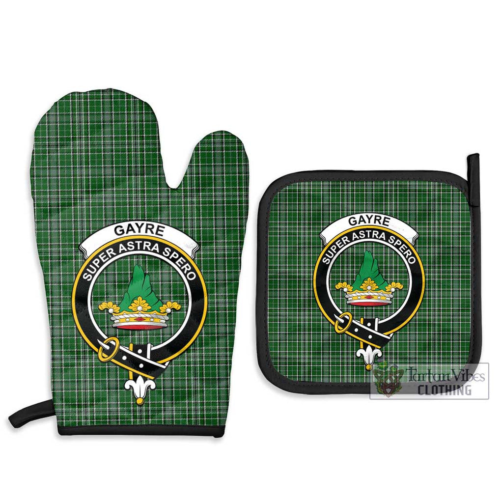 Gayre Dress Tartan Combo Oven Mitt & Pot-Holder with Family Crest Combo 1 Oven Mitt & 2 Pot-Holder Black - Tartan Vibes Clothing