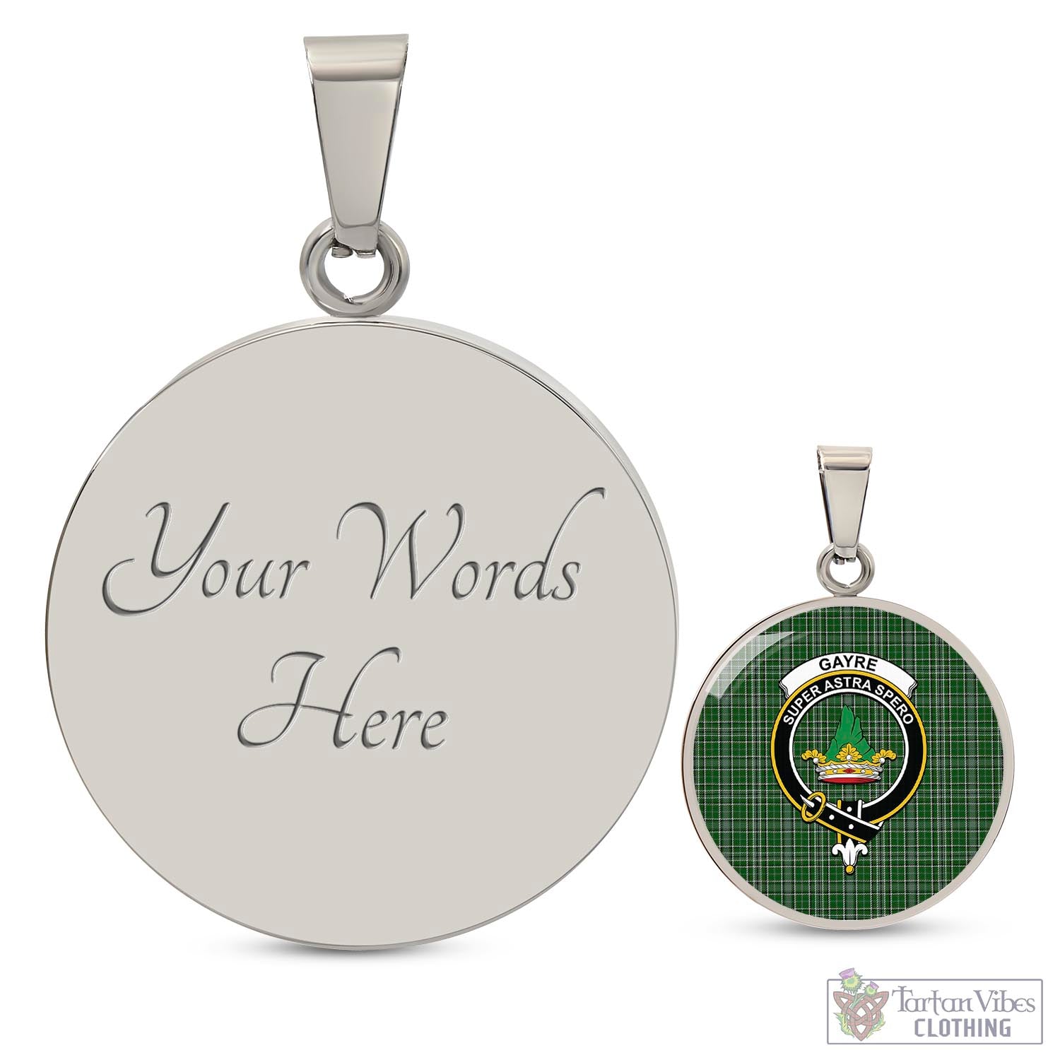 Tartan Vibes Clothing Gayre Dress Tartan Circle Necklace with Family Crest