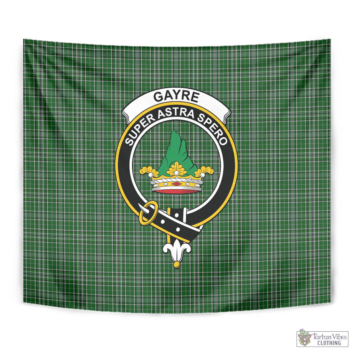 Tartan Vibes Clothing Gayre Dress Tartan Tapestry Wall Hanging and Home Decor for Room with Family Crest