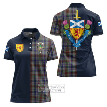 Gayre Hunting Tartan Women's Polo Shirt Alba with Scottish Lion Royal Arm Half Style