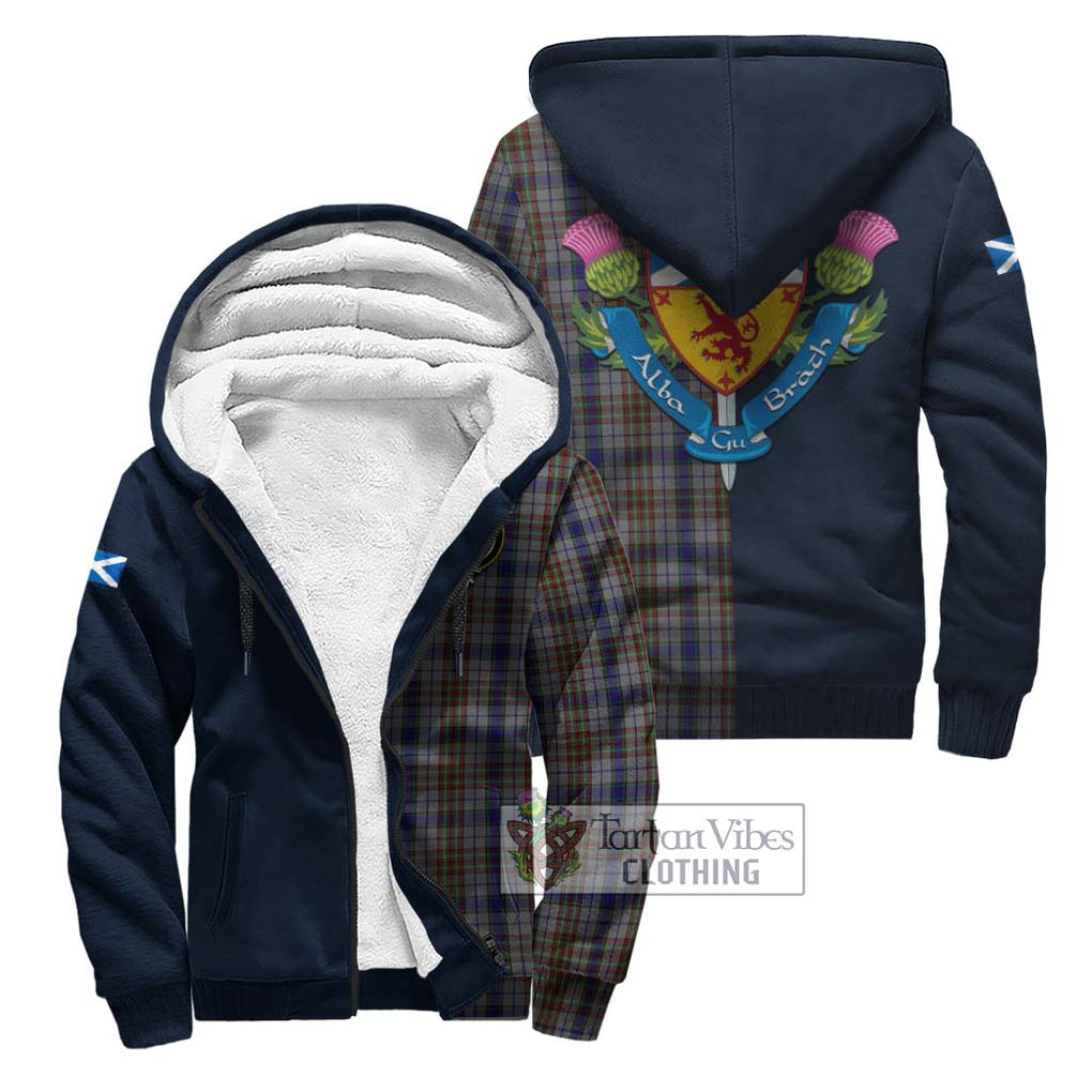 Tartan Vibes Clothing Gayre Hunting Tartan Sherpa Hoodie with Scottish Lion Royal Arm Half Style