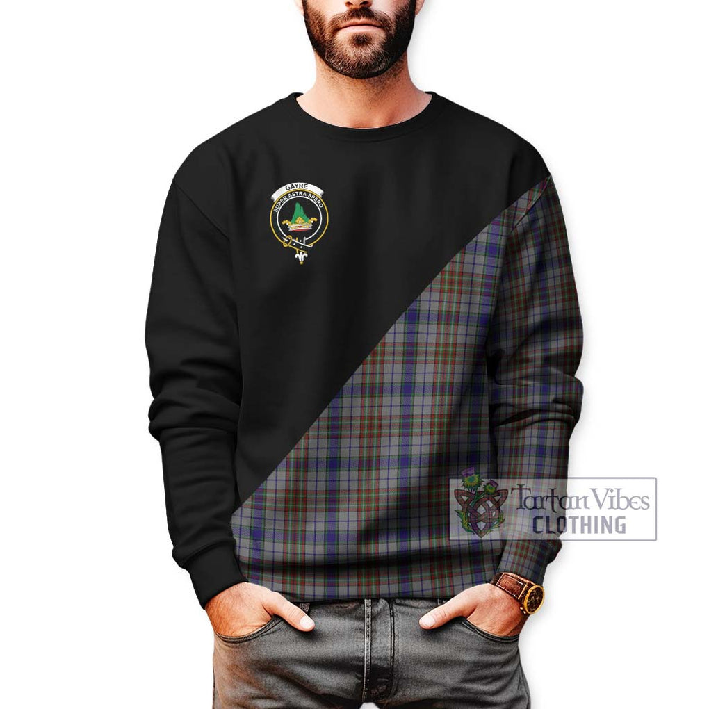 Gayre Hunting Tartan Sweatshirt with Family Crest and Military Logo Style Unisex - Tartanvibesclothing Shop