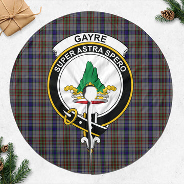 Gayre Hunting Tartan Christmas Tree Skirt with Family Crest