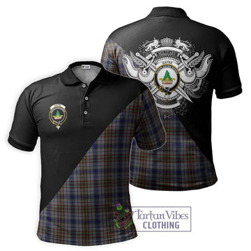 Gayre Hunting Tartan Polo Shirt with Family Crest and Military Logo Style