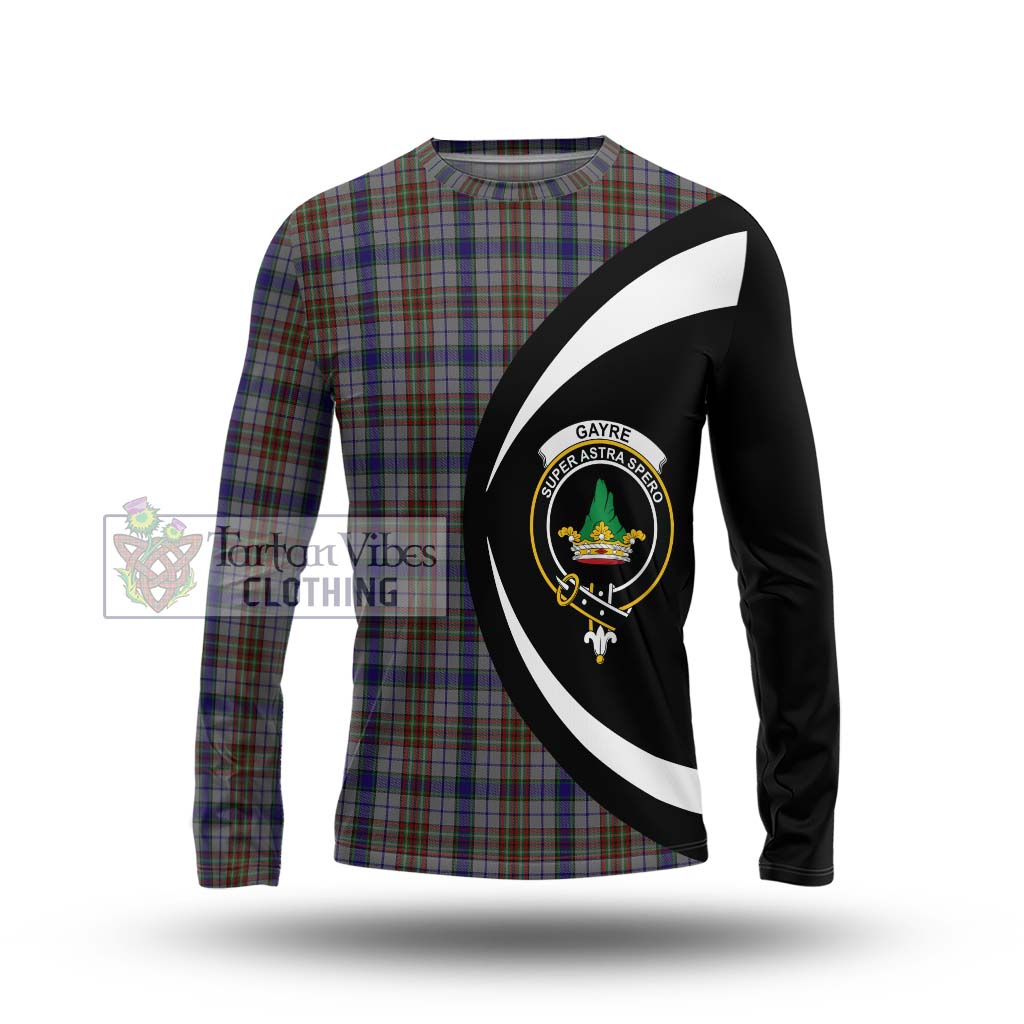 Gayre Hunting Tartan Long Sleeve T-Shirt with Family Crest Circle Style Unisex - Tartan Vibes Clothing