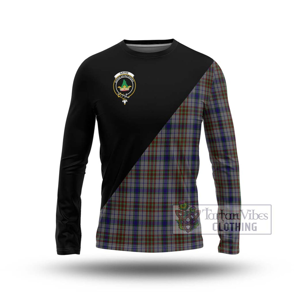 Gayre Hunting Tartan Long Sleeve T-Shirt with Family Crest and Military Logo Style Unisex - Tartanvibesclothing Shop