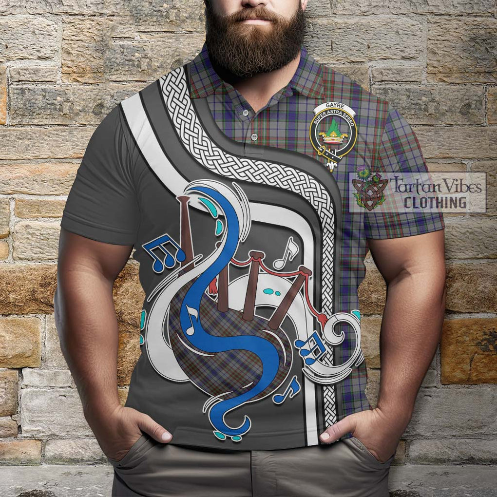 Tartan Vibes Clothing Gayre Hunting Tartan Polo Shirt with Epic Bagpipe Style