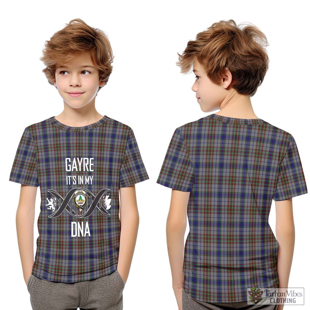 Gayre Hunting Tartan Kid T-Shirt with Family Crest DNA In Me Style Youth XL Size14 - Tartanvibesclothing Shop