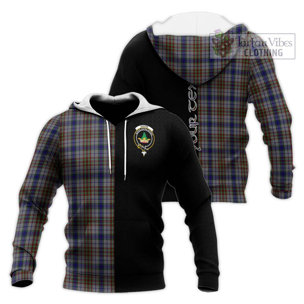 Gayre Hunting Tartan Knitted Hoodie with Family Crest and Half Of Me Style Unisex Knitted Pullover Hoodie - Tartanvibesclothing Shop