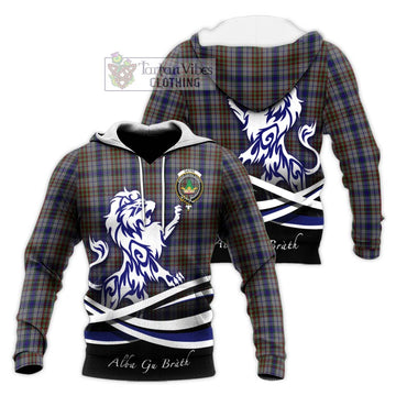 Gayre Hunting Tartan Knitted Hoodie with Alba Gu Brath Regal Lion Emblem