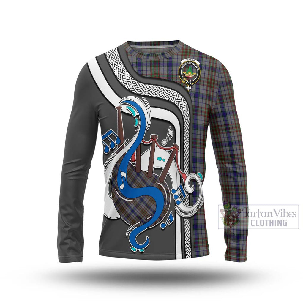 Tartan Vibes Clothing Gayre Hunting Tartan Long Sleeve T-Shirt with Epic Bagpipe Style