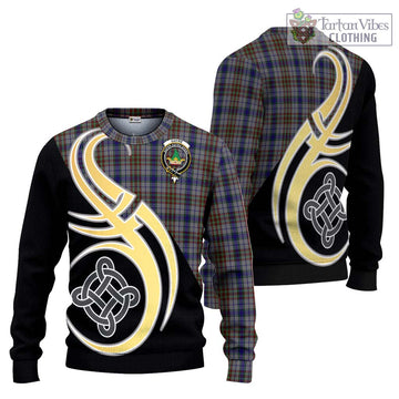 Gayre Hunting Tartan Ugly Sweater with Family Crest and Celtic Symbol Style