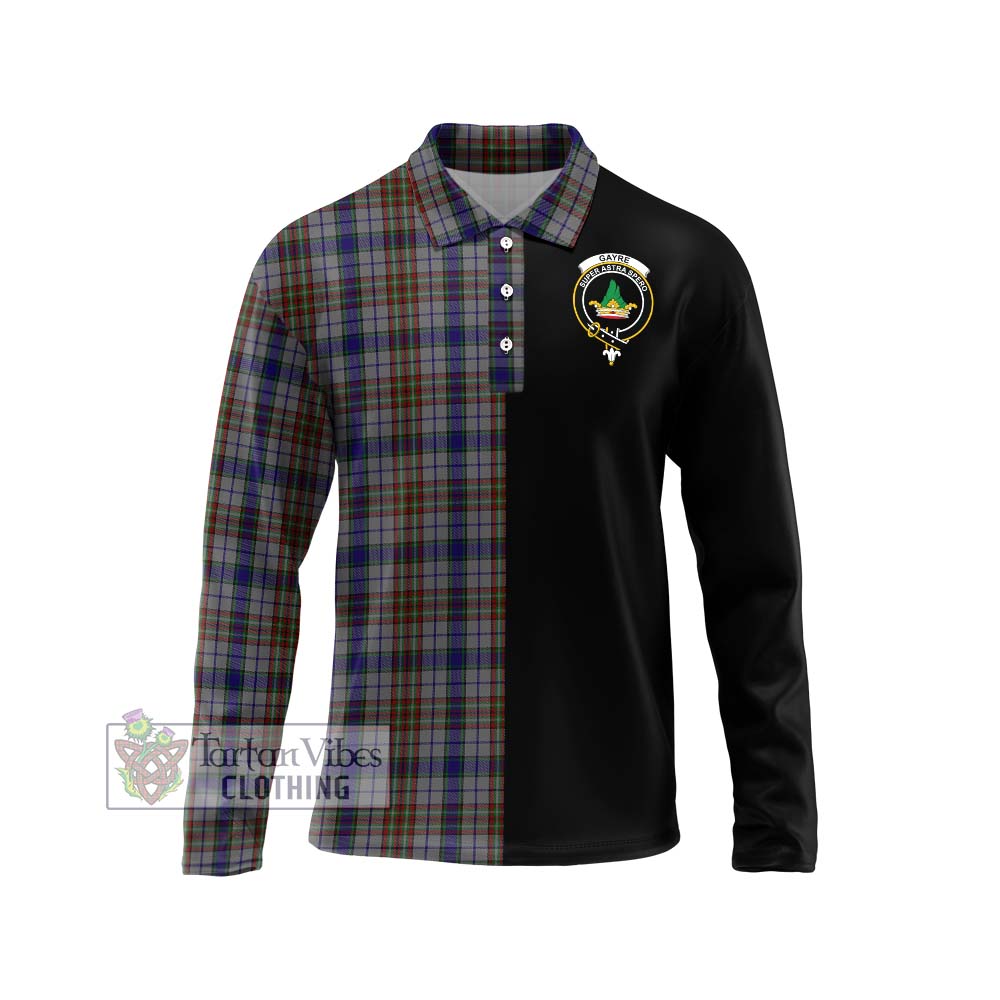 Gayre Hunting Tartan Long Sleeve Polo Shirt with Family Crest and Half Of Me Style Unisex - Tartanvibesclothing Shop