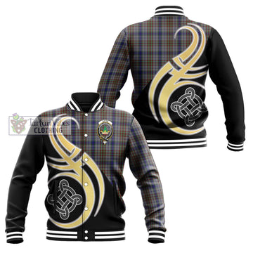 Gayre Hunting Tartan Baseball Jacket with Family Crest and Celtic Symbol Style