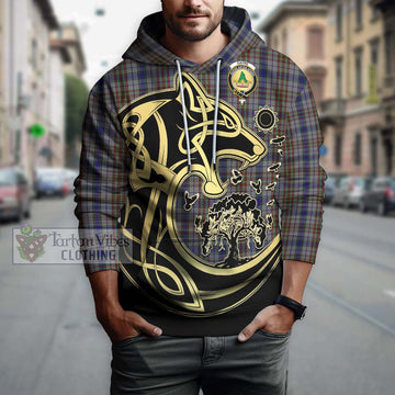 Gayre Hunting Tartan Hoodie with Family Crest Celtic Wolf Style