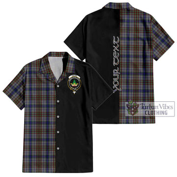 Gayre Hunting Tartan Short Sleeve Button Shirt with Family Crest and Half Of Me Style