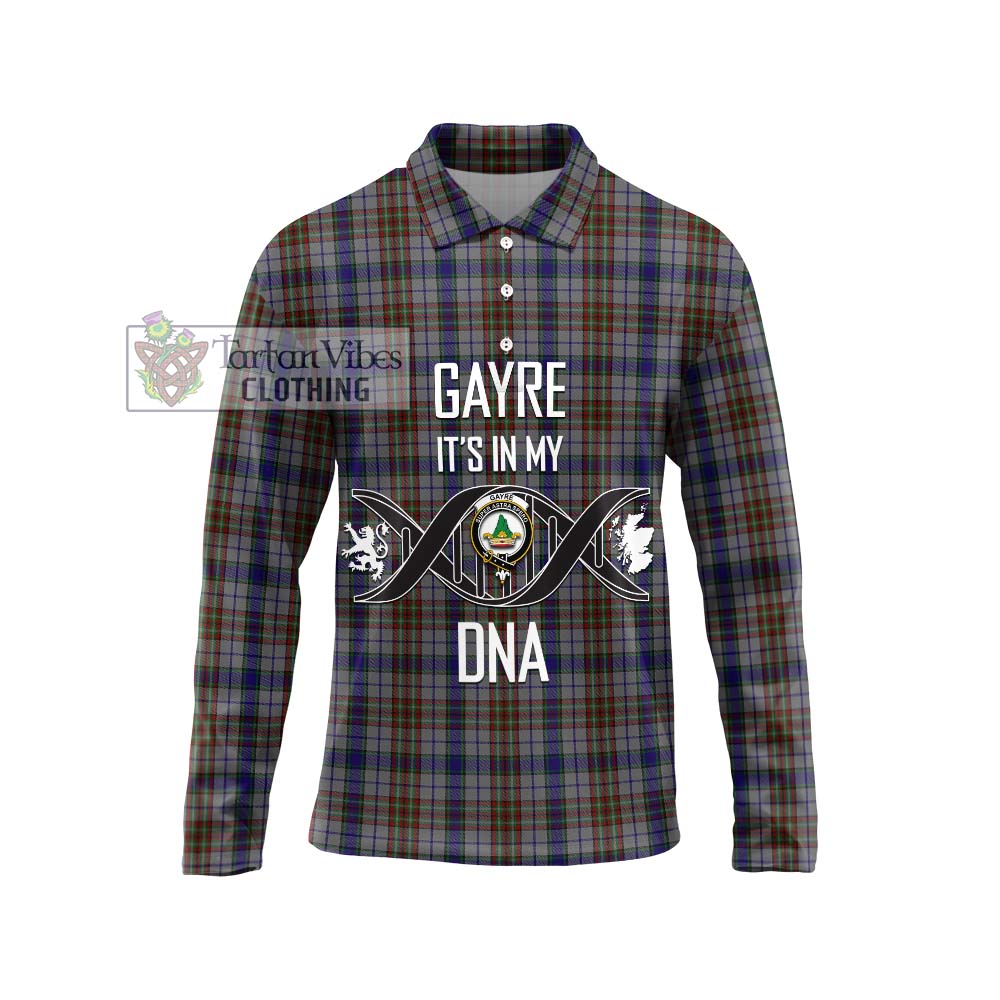 Gayre Hunting Tartan Long Sleeve Polo Shirt with Family Crest DNA In Me Style Unisex - Tartanvibesclothing Shop