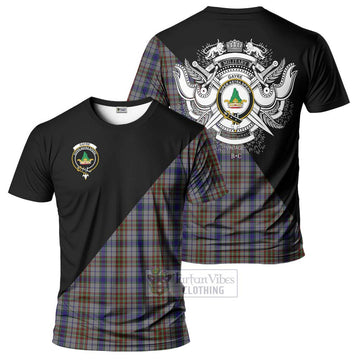 Gayre Hunting Tartan T-Shirt with Family Crest and Military Logo Style