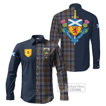 Gayre Hunting Tartan Long Sleeve Button Shirt Alba with Scottish Lion Royal Arm Half Style