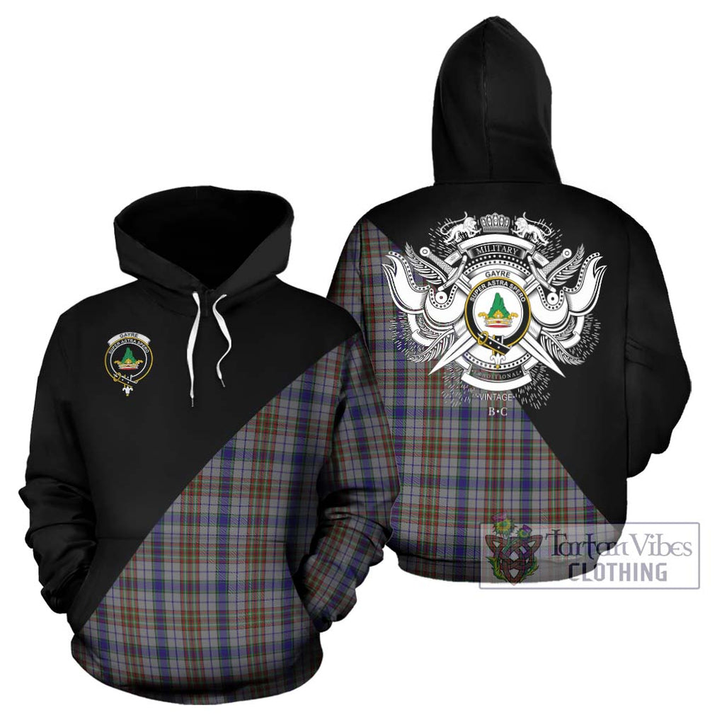 Gayre Hunting Tartan Hoodie with Family Crest and Military Logo Style Zip Hoodie - Tartanvibesclothing Shop