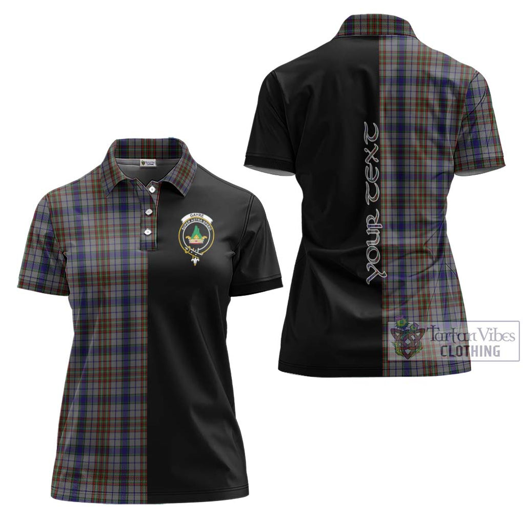 Gayre Hunting Tartan Women's Polo Shirt with Family Crest and Half Of Me Style Women - Tartanvibesclothing Shop