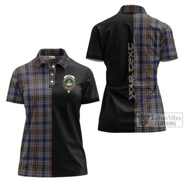 Gayre Hunting Tartan Women's Polo Shirt with Family Crest and Half Of Me Style