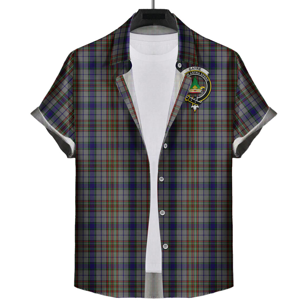 gayre-hunting-tartan-short-sleeve-button-down-shirt-with-family-crest