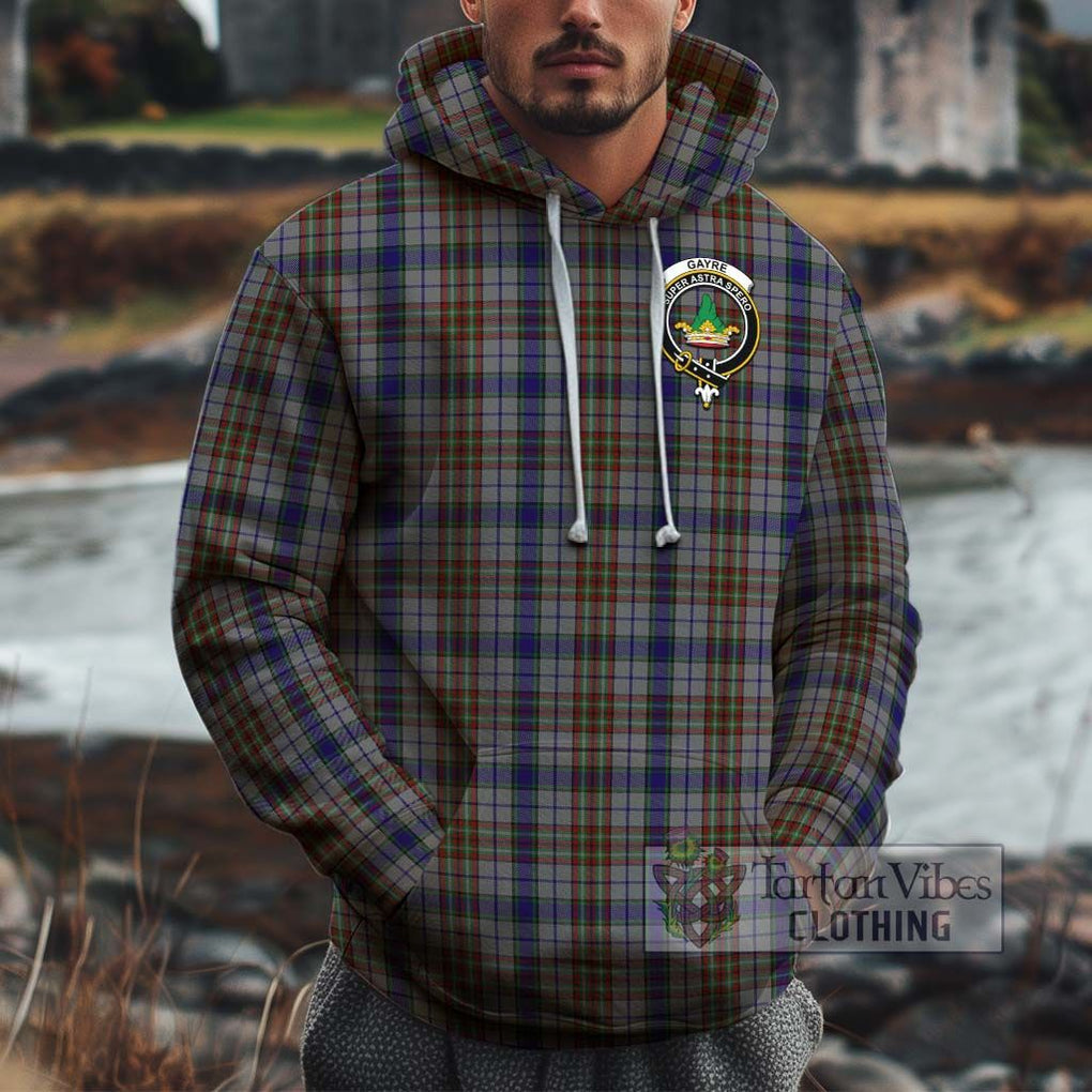 Gayre Hunting Tartan Cotton Hoodie with Family Crest Pullover Hoodie XS - Tartan Vibes Clothing