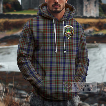 Gayre Hunting Tartan Cotton Hoodie with Family Crest