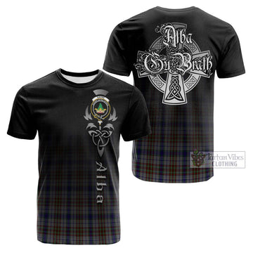 Gayre Hunting Tartan Cotton T-shirt Featuring Alba Gu Brath Family Crest Celtic Inspired