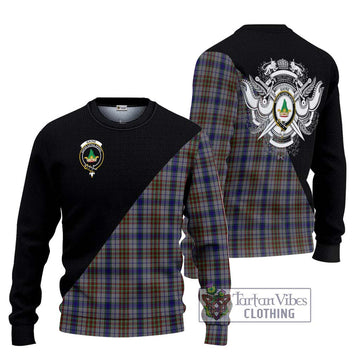 Gayre Hunting Tartan Ugly Sweater with Family Crest and Military Logo Style