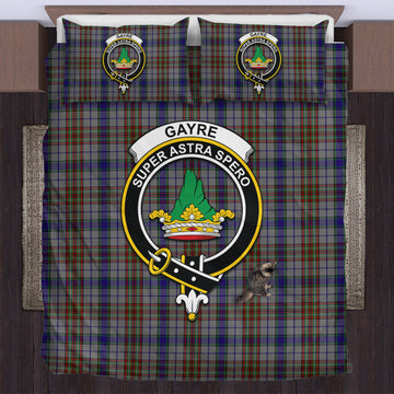 Gayre Hunting Tartan Bedding Set with Family Crest