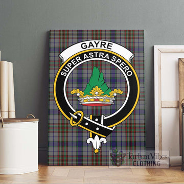 Gayre Hunting Tartan Canvas Print Wall Art with Family Crest