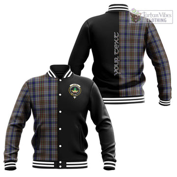 Gayre Hunting Tartan Baseball Jacket with Family Crest and Half Of Me Style