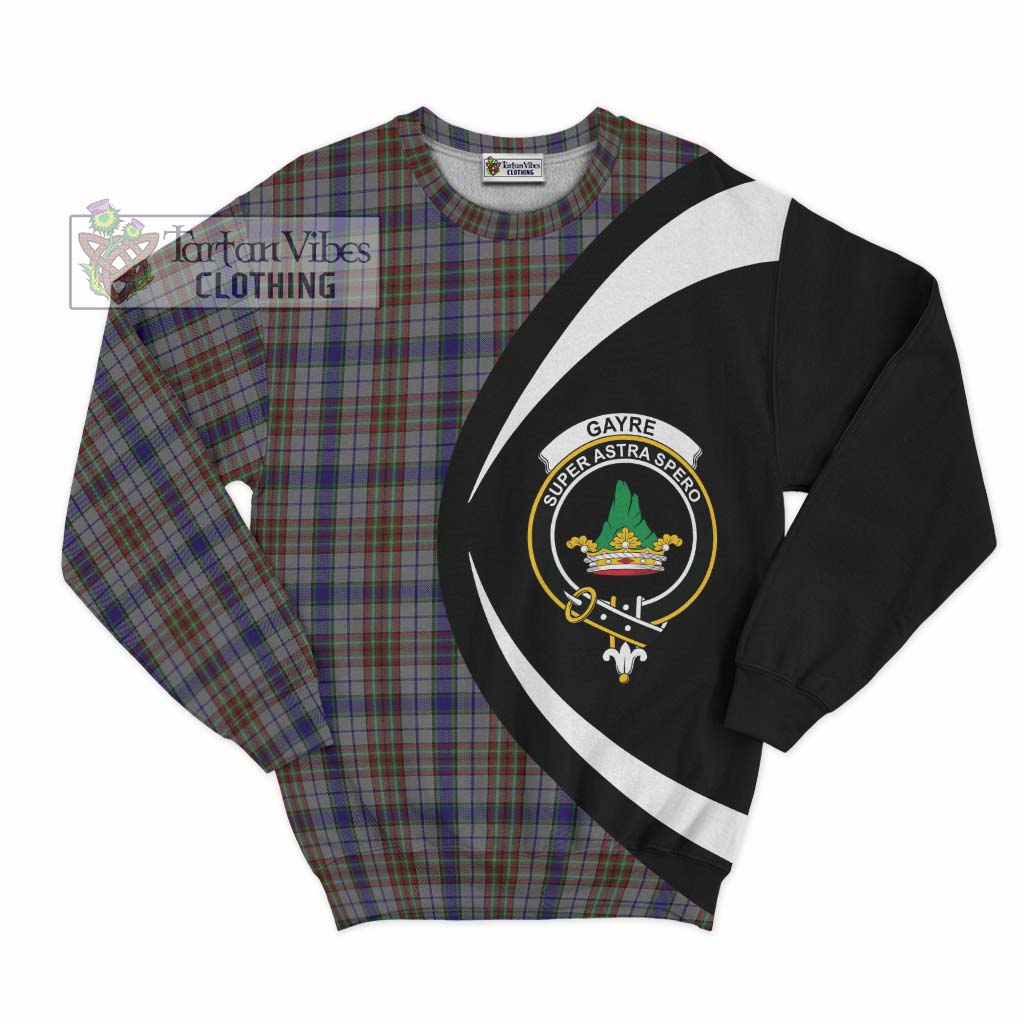 Gayre Hunting Tartan Sweatshirt with Family Crest Circle Style Unisex - Tartan Vibes Clothing