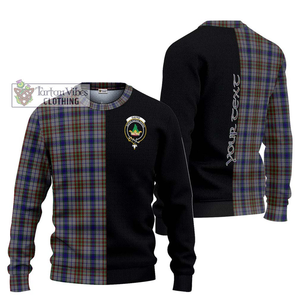 Gayre Hunting Tartan Knitted Sweater with Family Crest and Half Of Me Style Unisex - Tartanvibesclothing Shop